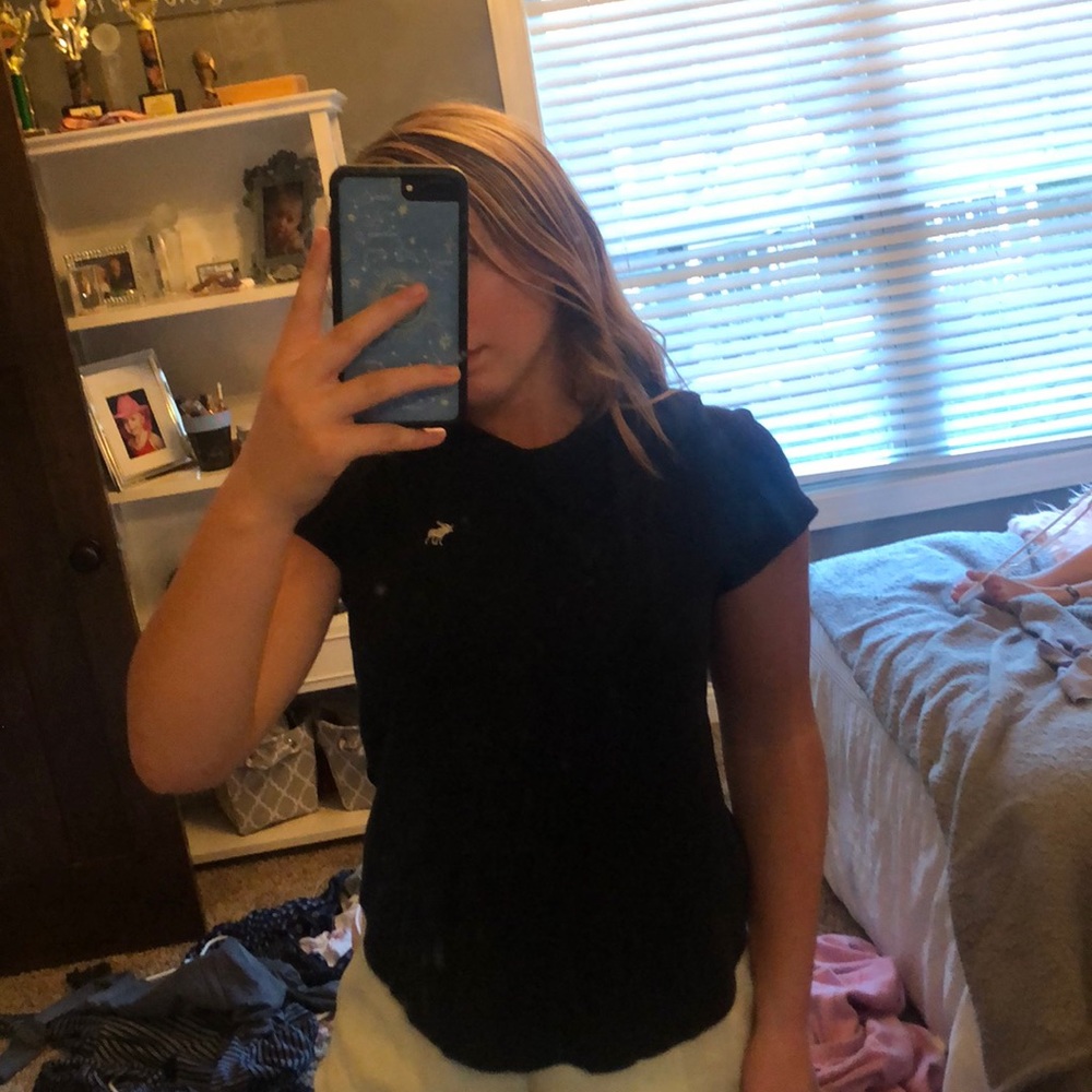 abercrombie kids navy blue t shirt